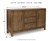 Cabalynn Counter Height Dining Table and 6 Barstools with Storage in Light Brown from Ashley - Luna Furniture