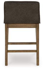 Cabalynn Counter Height Dining Table and 6 Barstools with Storage in Light Brown from Ashley - Luna Furniture