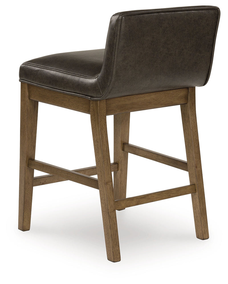 Cabalynn Counter Height Dining Table and 6 Barstools with Storage in Light Brown from Ashley - Luna Furniture
