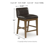 Cabalynn Counter Height Dining Table and 6 Barstools with Storage in Light Brown from Ashley - Luna Furniture