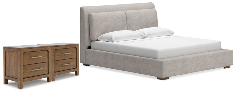 Cabalynn King Upholstered Bed and 2 Nightstands - B974B16