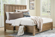 Cabalynn Light Brown Queen Panel Bed with Storage - Gate FurnitureQueen Bed