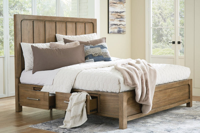 Cabalynn Light Brown Queen Panel Bed with Storage - Gate FurnitureQueen Bed