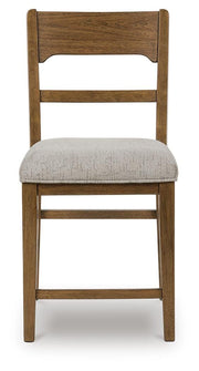 Cabalynn Oatmeal/Light Brown Counter Height Barstool, Set of 2 - D974-224