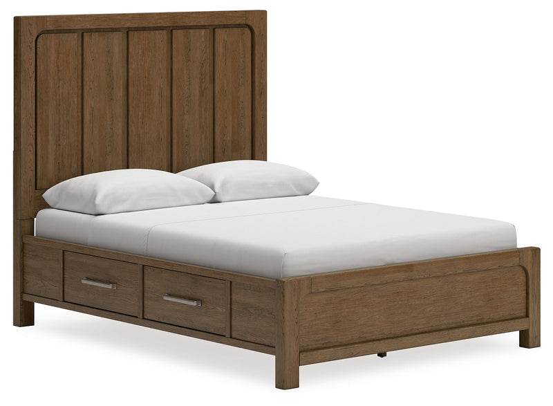 Cabalynn Queen Panel Bed with Chest and Nightstand in Light Brown from Ashley - Luna Furniture