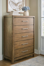Cabalynn Queen Upholstered Bed with Chest and Nightstand in Light Brown from Ashley - Luna Furniture
