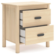 Cabinella Full Platform Bed with 2 Nightstands in Tan - PKG017221