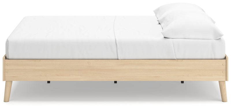 Cabinella Full Platform Bed with 2 Nightstands in Tan - PKG017221