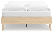 Cabinella Full Platform Bed with 2 Nightstands in Tan - PKG017221