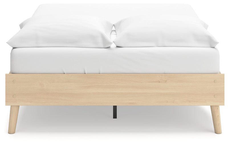 Cabinella Full Platform Bed with 2 Nightstands in Tan - PKG017221