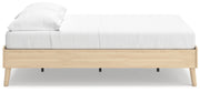 Cabinella Full Platform Bed with 2 Nightstands in Tan - PKG017221
