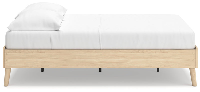 Cabinella Full Platform Bed with 2 Nightstands in Tan - PKG017221