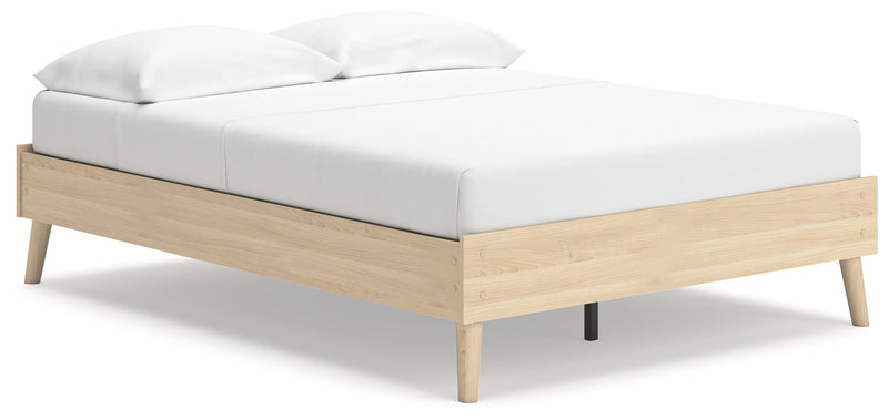 Cabinella Full Platform Bed with 2 Nightstands in Tan - PKG017221