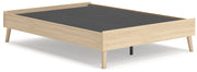 Cabinella Full Platform Bed with 2 Nightstands in Tan - PKG017221