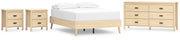 Cabinella Full Platform Bed with Dresser and 2 Nightstands in Tan - PKG017220