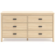 Cabinella Full Platform Bed with Dresser and Nightstand in Tan - PKG017223