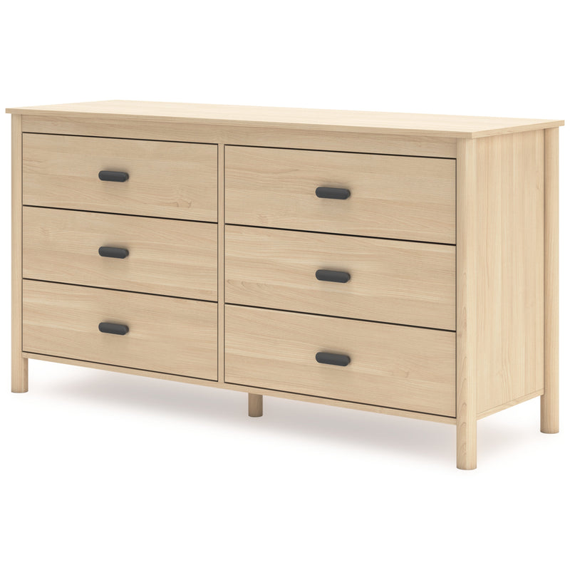 Cabinella Full Platform Bed with Dresser and Nightstand in Tan - PKG017223