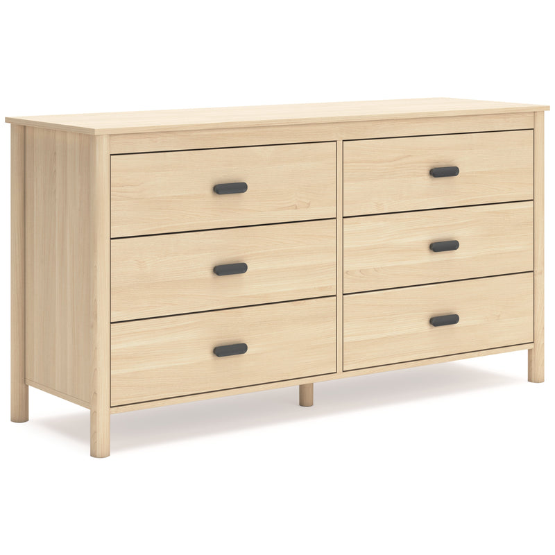 Cabinella Full Platform Bed with Dresser and Nightstand in Tan - PKG017223