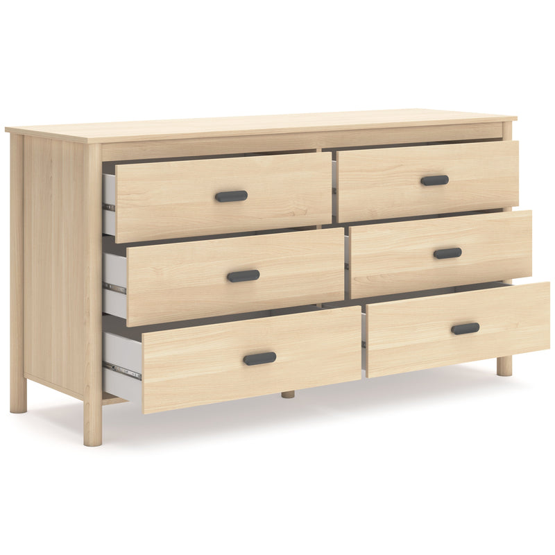 Cabinella Full Platform Bed with Dresser and Nightstand in Tan - PKG017223