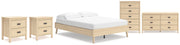 Cabinella Full Platform Bed with Dresser, Chest and 2 Nightstands in Tan - PKG017222