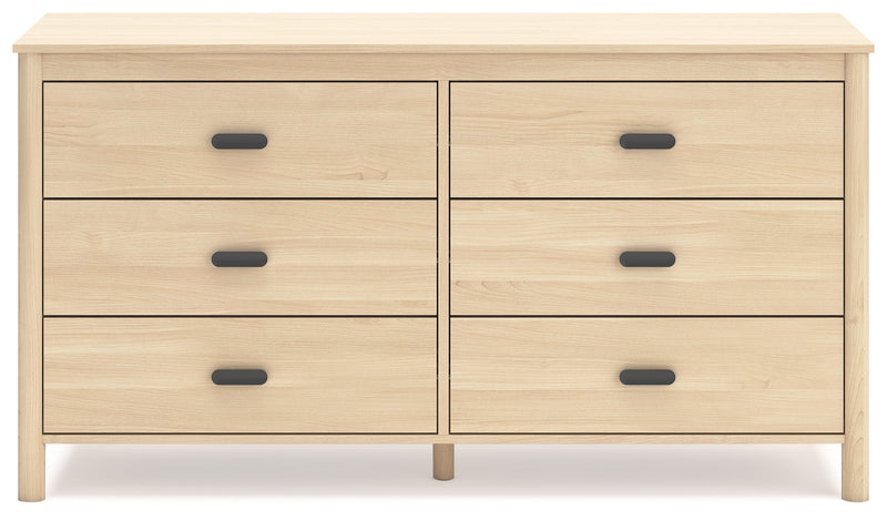 Cabinella Full Platform Panel Bed with Dresser and Chest in Tan - PKG017231
