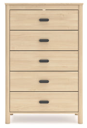Cabinella Full Platform Panel Bed with Dresser and Chest in Tan - PKG017231