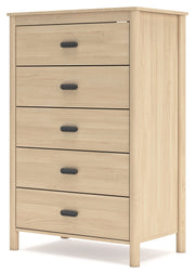 Cabinella Full Platform Panel Bed with Dresser and Chest in Tan - PKG017231