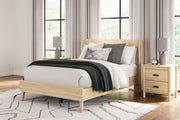 Cabinella Full Platform Panel Bed with Dresser and Chest in Tan - PKG017231