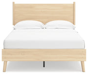 Cabinella Full Platform Panel Bed with Dresser, Chest and 2 Nightstands in Tan - PKG017229