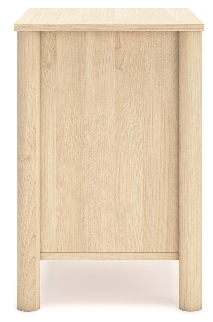 Cabinella Full Platform Panel Bed with Dresser, Chest and 2 Nightstands in Tan - PKG017229