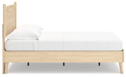 Cabinella Full Platform Panel Bed with Dresser, Chest and Nightstand in Tan - PKG017232