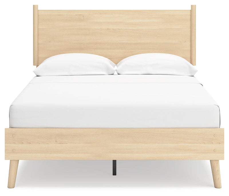 Cabinella Full Platform Panel Bed with Dresser in Tan - PKG017226