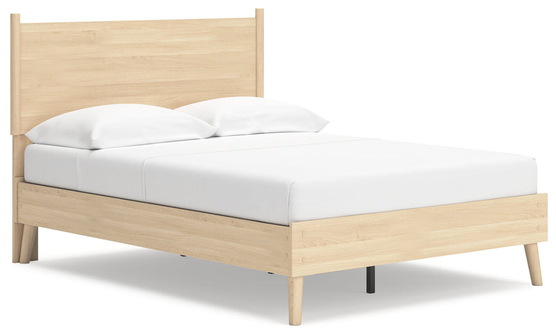 Cabinella Full Platform Panel Bed with Dresser in Tan - PKG017226