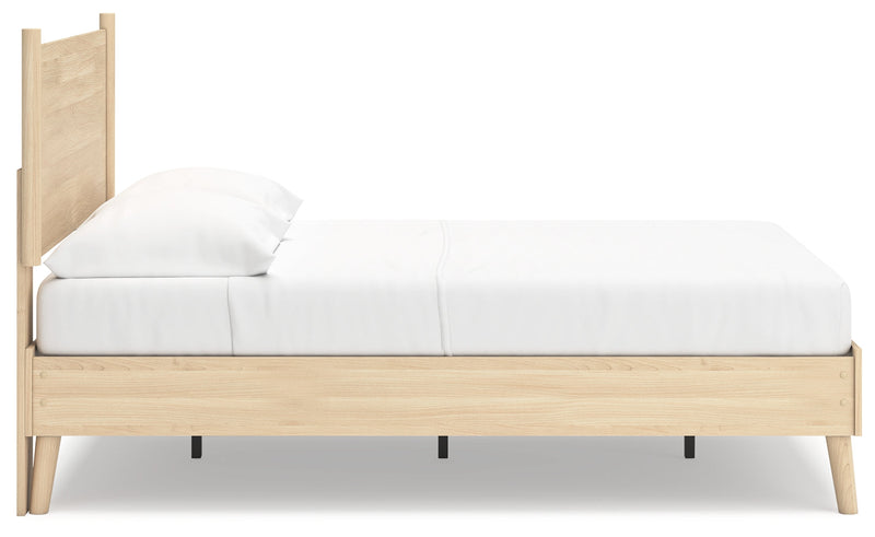 Cabinella Full Platform Panel Bed with Dresser in Tan - PKG017226