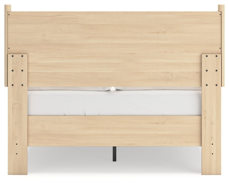 Cabinella Full Platform Panel Bed with Dresser in Tan - PKG017226