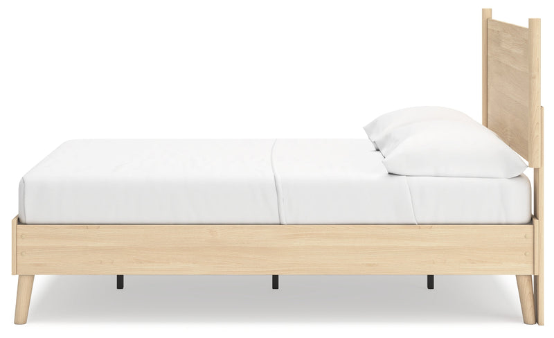 Cabinella Full Platform Panel Bed with Dresser in Tan - PKG017226