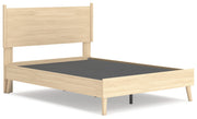 Cabinella Full Platform Panel Bed with Dresser in Tan - PKG017226