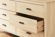 Cabinella Full Platform Panel Bed with Dresser in Tan - PKG017226