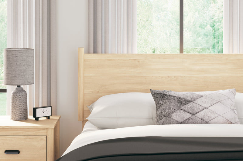 Cabinella Full Platform Panel Bed with Dresser in Tan - PKG017226