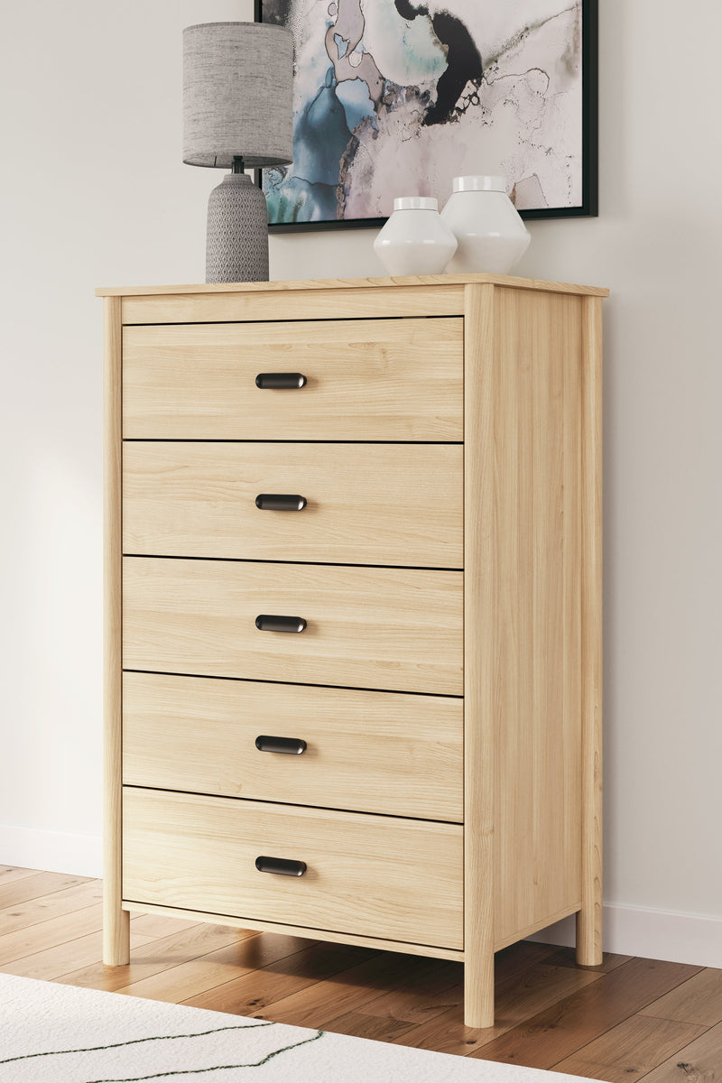 Cabinella Queen Panel Headboard with Dresser and Chest in Tan - PKG017287