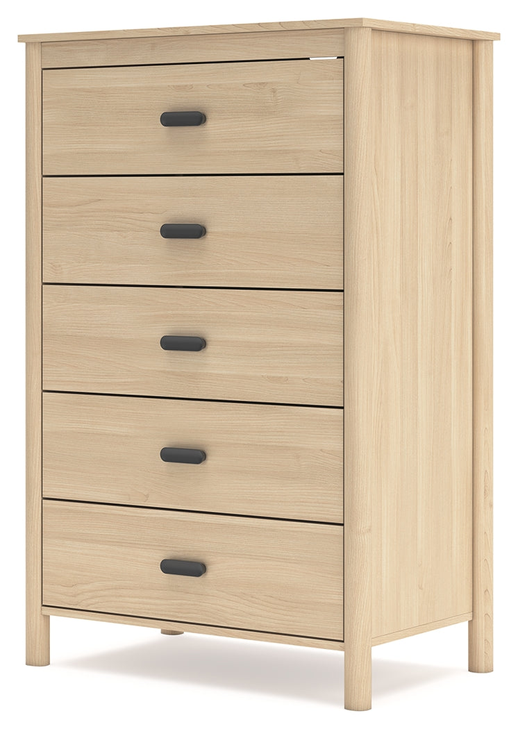 Cabinella Queen Panel Headboard with Dresser, Chest and 2 Nightstands in Tan - PKG017285