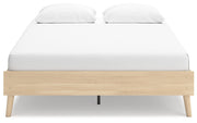 Cabinella Queen Platform Bed with 2 Nightstands in Tan - PKG017291
