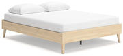 Cabinella Queen Platform Bed with 2 Nightstands in Tan - PKG017291