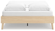 Cabinella Queen Platform Bed with 2 Nightstands in Tan - PKG017291