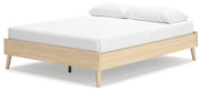Cabinella Queen Platform Bed with 2 Nightstands in Tan - PKG017291