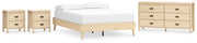 Cabinella Queen Platform Bed with Dresser and 2 Nightstands in Tan - PKG017290