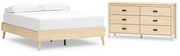 Cabinella Queen Platform Bed with Dresser in Tan - PKG017289