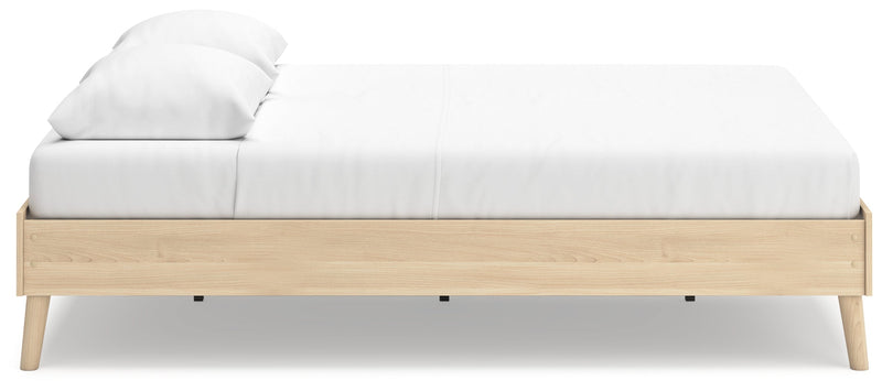 Cabinella Queen Platform Bed with Dresser in Tan - PKG017289