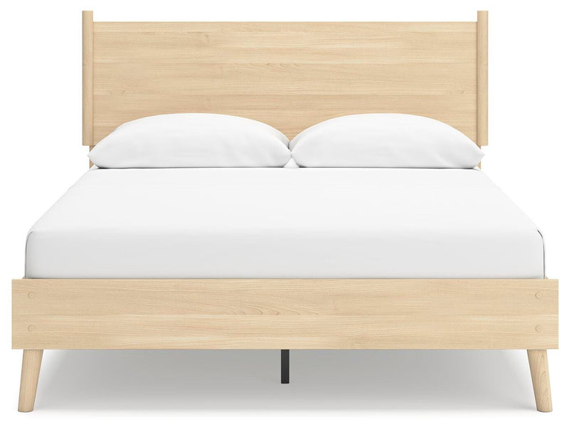 Cabinella Queen Platform Panel Bed, Dresser and Chest in Tan - PKG017301