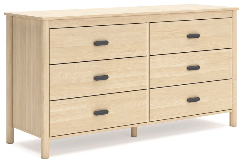 Cabinella Queen Platform Panel Bed, Dresser and Chest in Tan - PKG017301
